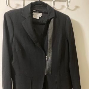 Luxury brand Worth, black wool Motorcycle Jacket sz 10